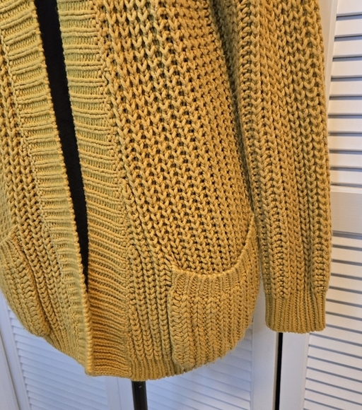Forever 21 Chunky Cableknit Oversized Sweater SMALL Mustard Gold Yellow - Picture 2 of 5